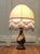 French Ceramic Table Lamp with Beaded Shade, 1960 For Sale - Image 3 of 9