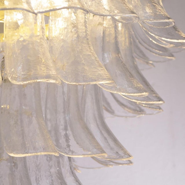 Italian Petal Suspension Lamp in Murano Glass For Sale - Image 10 of 14