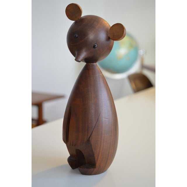 Wood Dancing Bear Figurine by Karl Hagenauer, 1950s For Sale - Image 7 of 7