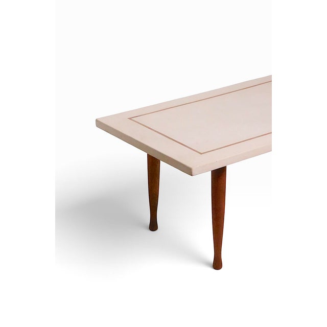 Mid Century Stone and Wood Coffee Table For Sale - Image 9 of 16