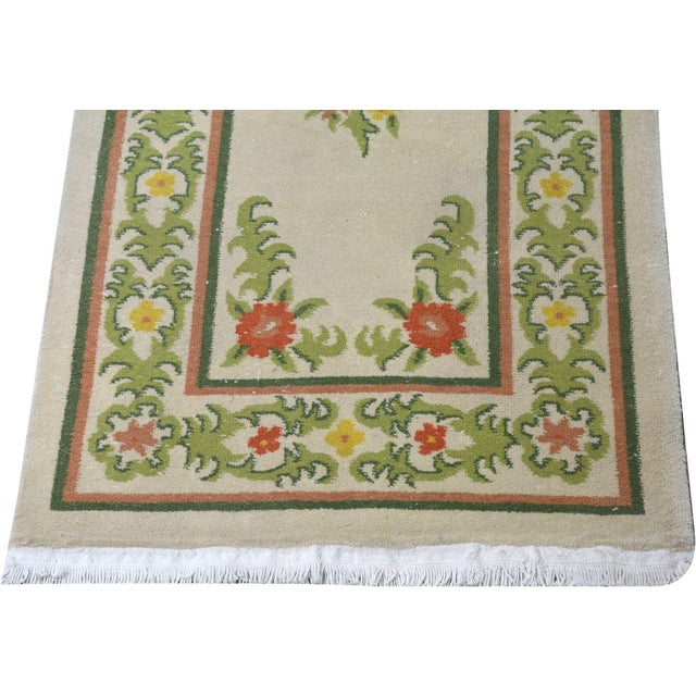 Vintage Chinese Art Deco Hand Knotted Wool Rug, 2'x6'6'' For Sale - Image 4 of 4