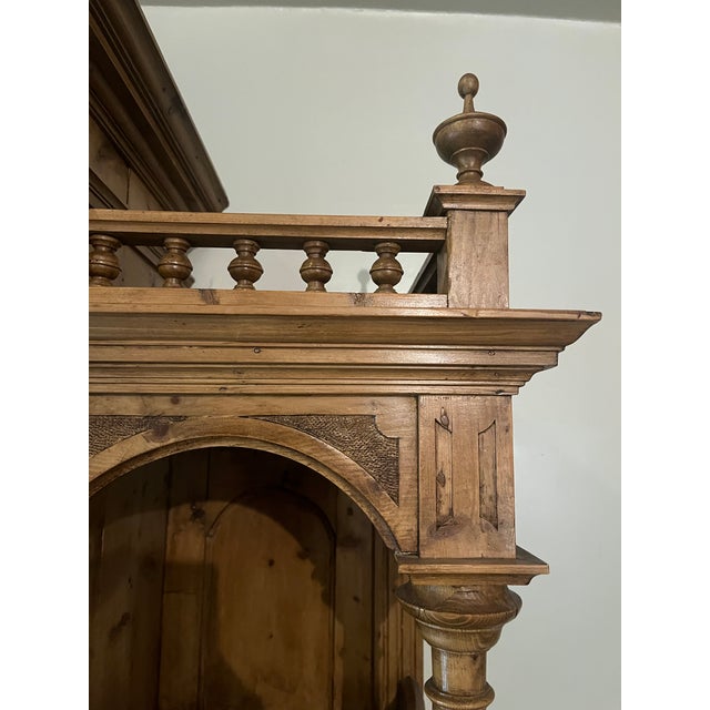 Wood Late 19th Century Central European Pine Sideboard With Hutch For Sale - Image 7 of 8