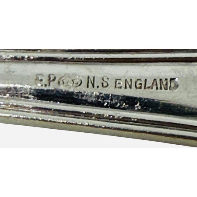 Vintage English Silver Plate Epns 13 1/4" Victorian Style Slotted Asparagus Server For Sale - Image 9 of 12