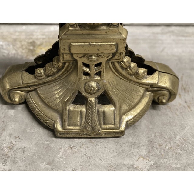 Metal Vintage Victorian Style Peacock Solid Brass and Metal Fireplace Screen For Sale - Image 7 of 7