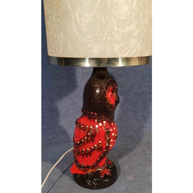 Mid-Century Modern Ceramic Owl Lamp, 1960s For Sale - Image 3 of 12
