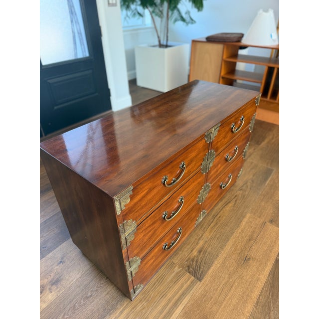Henredon Vintage Rare Henredon "Mont" Collection Pan-Asian Double Dresser For Sale - Image 4 of 13