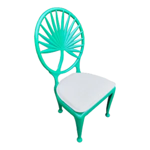 Vintage Coastal Tropitone Cast Aluminum Palm Leaf Dining Chair