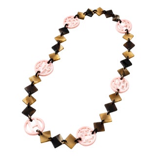 Hermès Buffalo Horn & Lacquer Long Collar Necklace For Sale