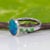 Boulder Opal Cabochon Ring With Tsavorite Garnet Accents: Solid 14k Gold, Size 6.75 For Sale - Image 9 of 9