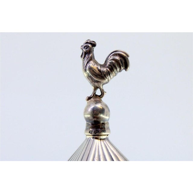 Silver Chicken Toothpick Holder with Rooster Top and Friezes For Sale - Image 6 of 10