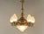 Chandelier in Brass with Cut Glass Shades, Budapest, 1930s For Sale - Image 4 of 12