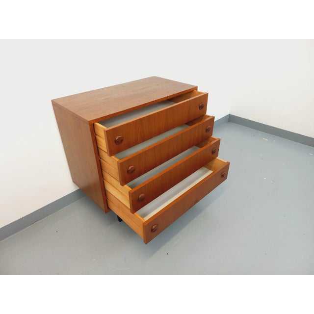 Vintage Scandinavian Style Chest of Drawers in Teak and Black Metal, 1960s For Sale - Image 12 of 16