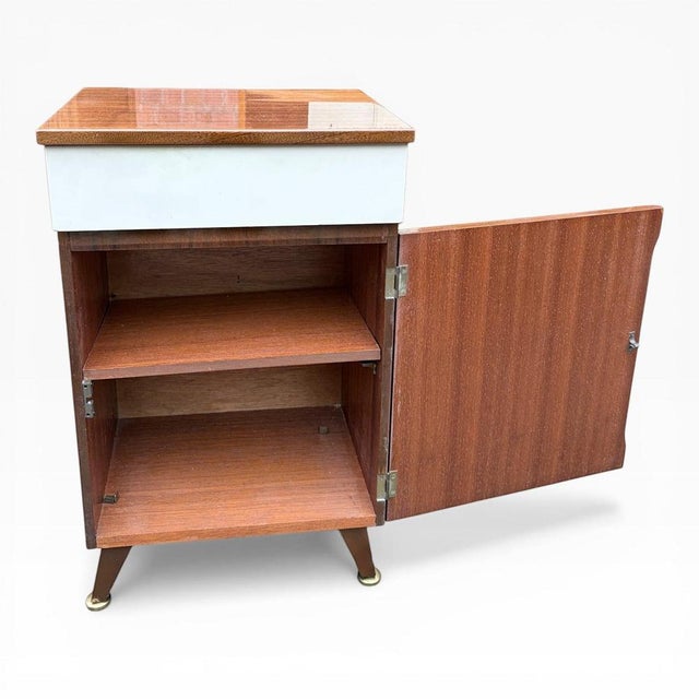 Mid-Century 2-Tone Bedside Cabinet from Meredew, 1950s For Sale - Image 6 of 7