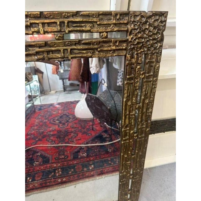 Gold Vintage Mirror with Bronze Frame, 1970s For Sale - Image 8 of 11