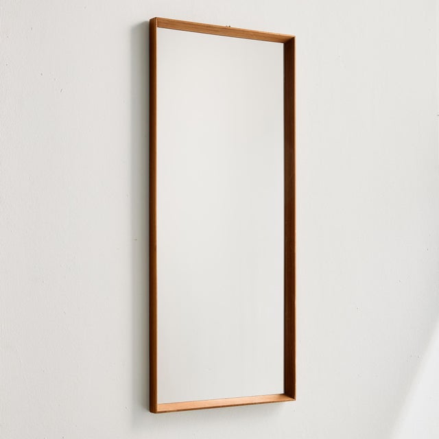 Brown Teak Framed Mirror, 1960s For Sale - Image 8 of 8