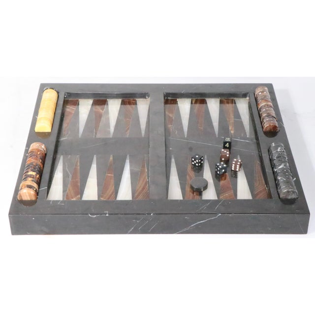 Black Vintage Marble and Onyx Made in Italy Circa 1970's For Sale - Image 8 of 13