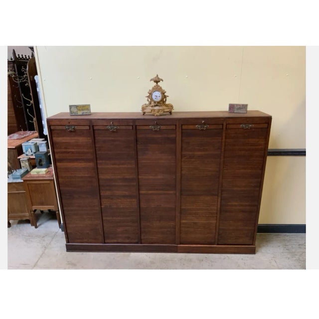 Vintage Art Deco Roller Shutter Archive Cabinet, 1940 For Sale - Image 11 of 12