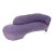 Lavender Ultra Suede Cloud Sofa Chaise Lounge by Weiman For Sale