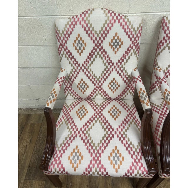 Vintage Chippendale George III Style Library Chairs - Pair For Sale - Image 4 of 9