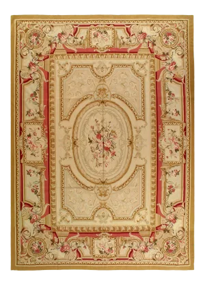 Beige Color Fine Hand Knotted Abusson Rug 10' X 14'2''