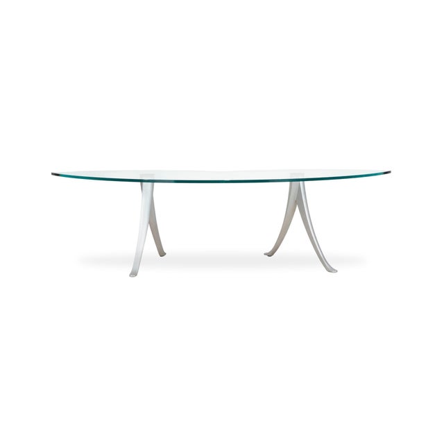 Oval 5021 Coffee Table in Glass and Aluminum from Rolf Benz For Sale - Image 9 of 11