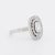 Art Deco Style Double Halo Engagement Ring, Platinum and Diamonds, Size 3.5 For Sale - Image 4 of 5