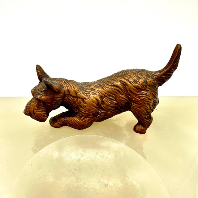 Early 20th Century Antique Scottish Terrier Bronze on Onyx Tray For Sale - Image 4 of 7