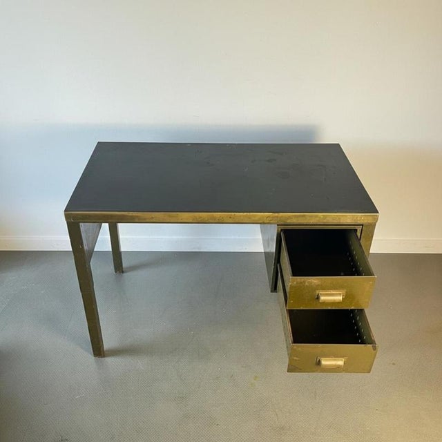 Vintage Industrial Single Pedestal Steel Desk For Sale - Image 5 of 10
