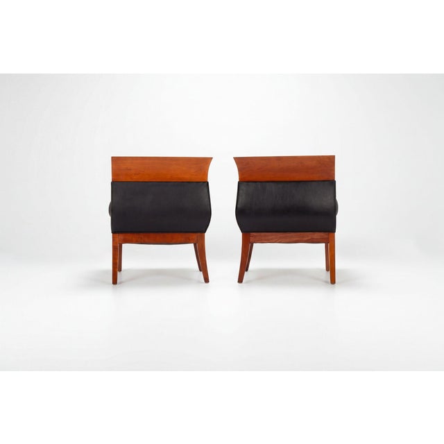 Black Pair of Orlando Diaz-Azcuy Chalice Chairs 1985c. For Sale - Image 8 of 13