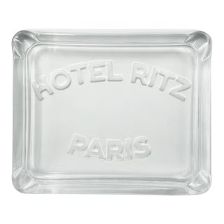 Vintage Ritz Paris Hotel Glass Ashtray Dish Paris Franc For Sale