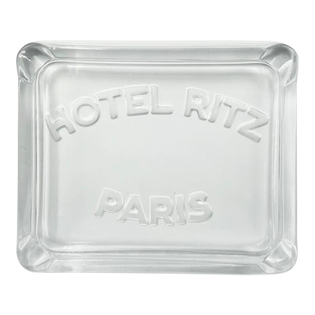 Vintage Ritz Paris Hotel Glass Ashtray Dish Paris France For Sale