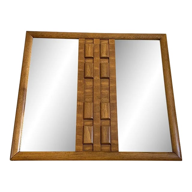 1970s Mid-Century Modern Brutalist Style Dresser Mirror For Sale