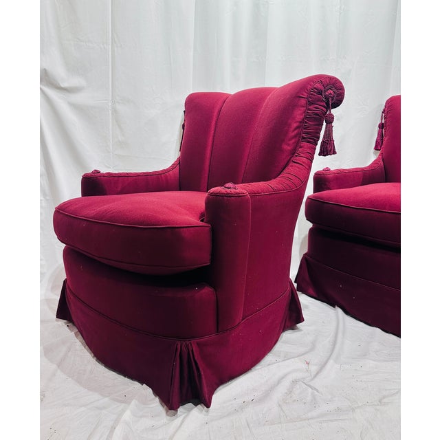 Pair Vintage Shell Back Library Chairs For Sale - Image 4 of 10