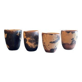 Mexican Clay Mezcal Shot Glasses- a Set of 4 For Sale