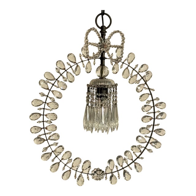 1950s Mid-Century Swedish Crystal Pendant Light For Sale