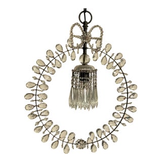 1950s Mid-Century Swedish Style Crystal Pendant Light For Sale