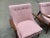 Mid-Century Modern Style Lounge Chairs - Solid Walnut Frames with Pink Boucle For Sale - Image 4 of 13