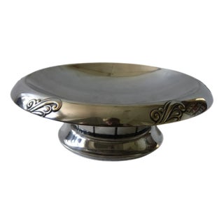 Silver Plated Bowl on Foot from Jugend Design, Sweden, 1920s For Sale