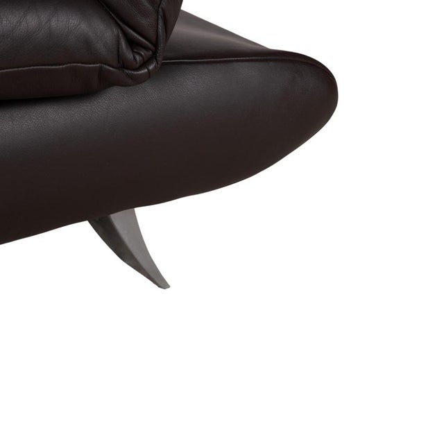 Leather Two-Seater Brown Manual Function Sofa by Koinor Velluti For Sale - Image 10 of 16