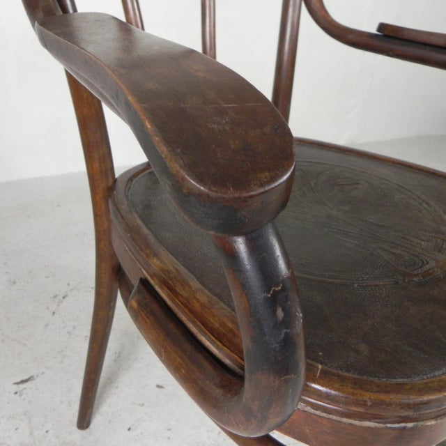 Beech Armchair with Armrests, 1920s For Sale - Image 4 of 18