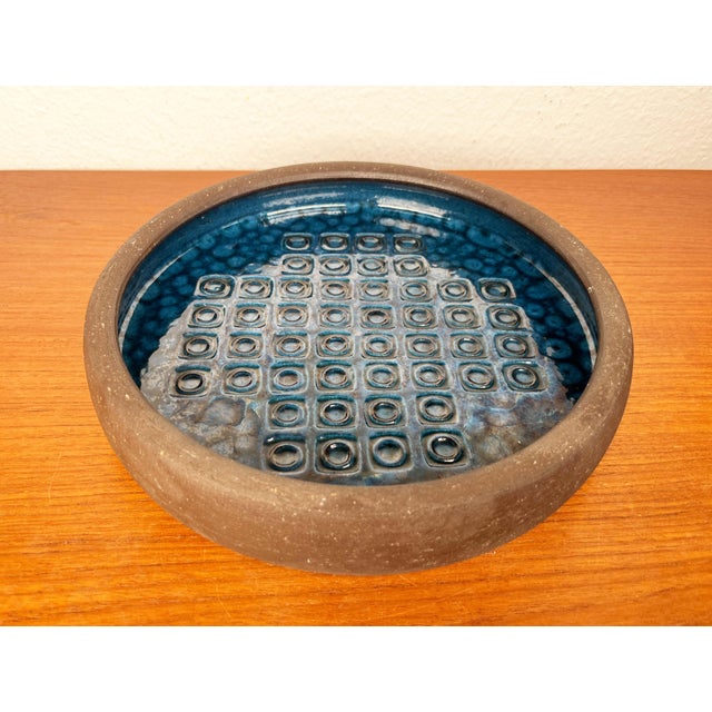 Large Mid-Century Modern Blue Danish Studio Pottery Bowl by Mogens Nielsen for Nysted Keramik, 1960s For Sale - Image 13 of 18
