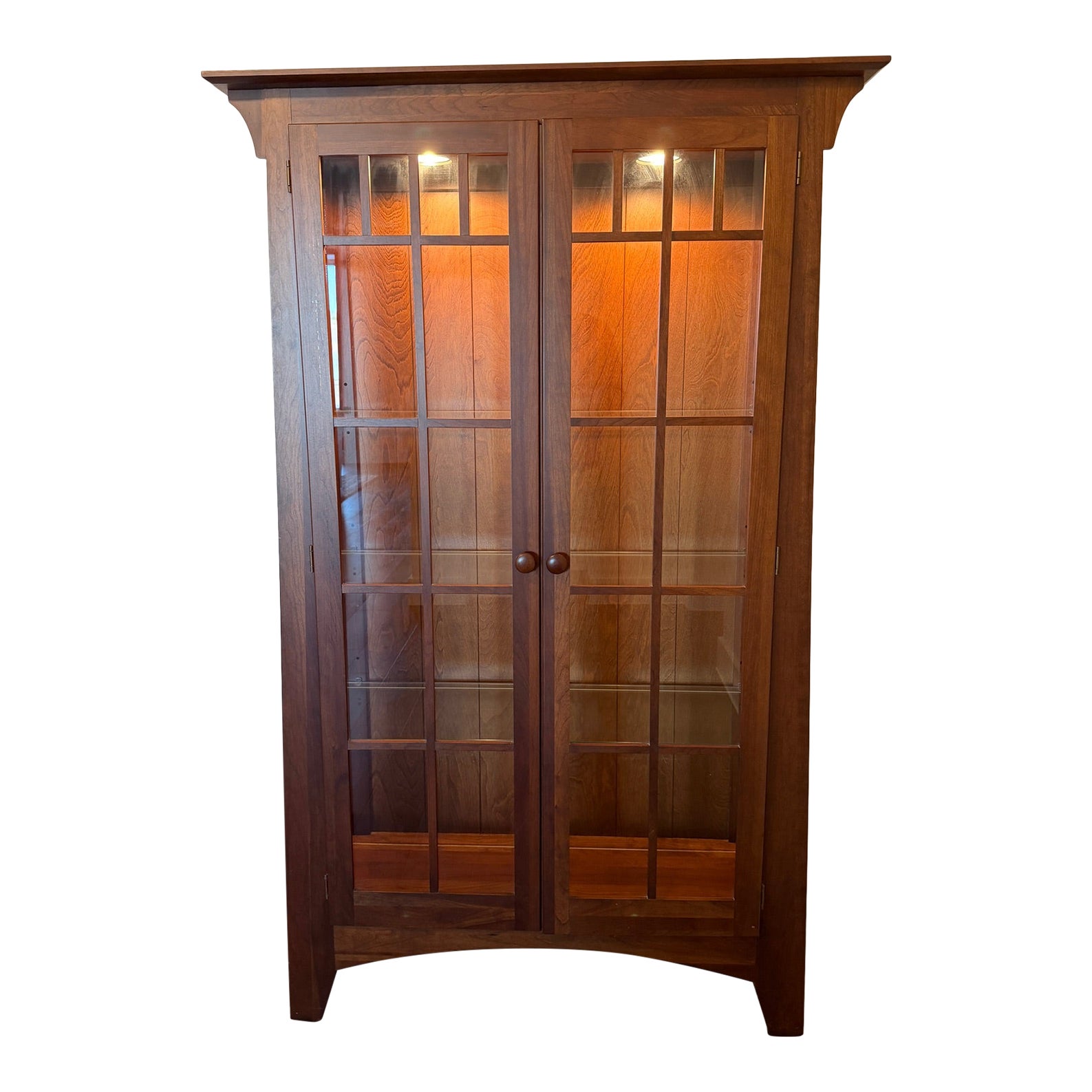 【ETHAN ALLEN】 イーセンアーレン ディプレイキャビネット American Impressions 木製 食器棚 アンティーク A0678 1990s Ethan Allen American Impressions Display Cabinet | Chairish
