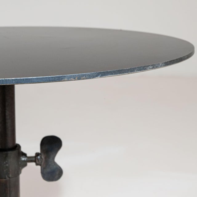 Early 21st Century 21st Century Poland Deep Charcoal Grey Round Stone-Base Side Table For Sale - Image 5 of 10