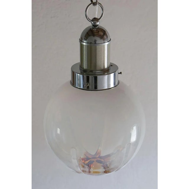Metal Italian Ball Pendant Lamp from Mazzega, 1970s For Sale - Image 7 of 18