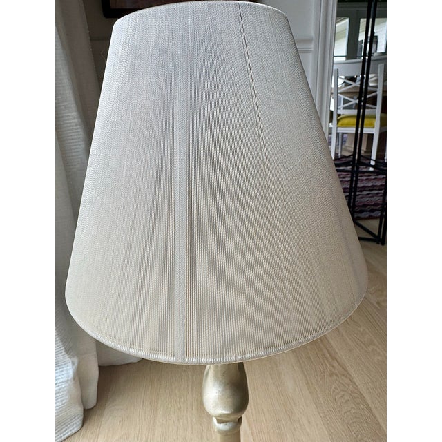 Mid 20th Century Rare Sirmos “Tête De Femme” Figural Table Lamp in the Style of Diego Giacometti With Original Silk String Shade For Sale - Image 9 of 12