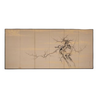Japanese Folding Screen in Paper For Sale