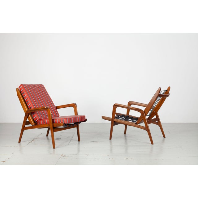 1950s Italian Armchairs with Adjustable Backrest, 1950s, Set of 2 For Sale - Image 5 of 18