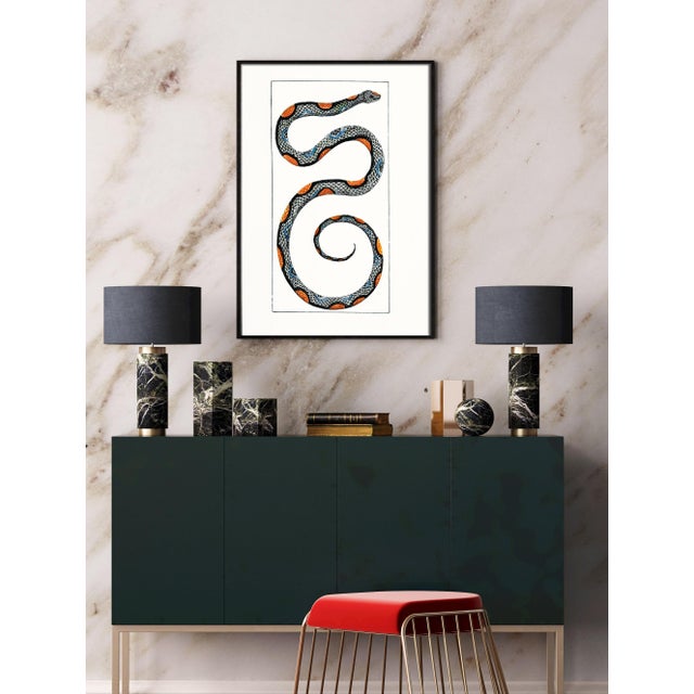 Illustration Vintage Deco Snake Print For Sale - Image 3 of 4