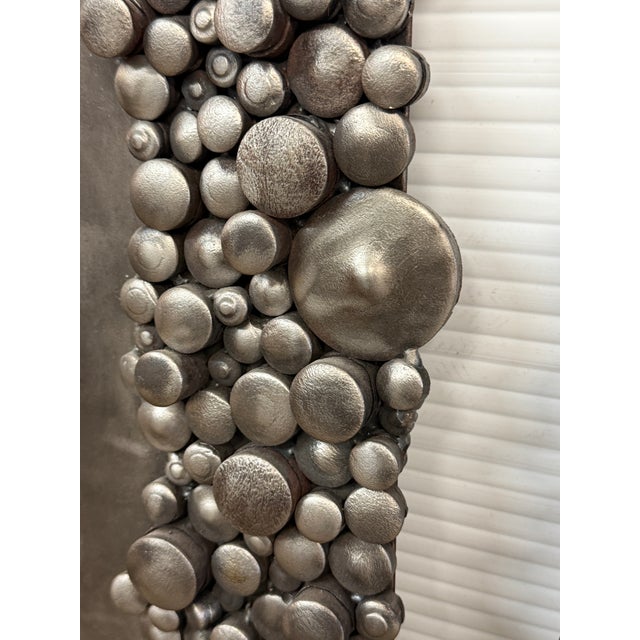 Silver Sculpted Metal Rock Plates, Set of Two For Sale - Image 8 of 12