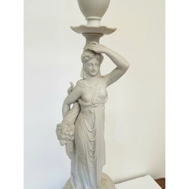 Wonderful Classical Parian Figure as a table lamp. Fabulous details and quality. Mounted on brass.